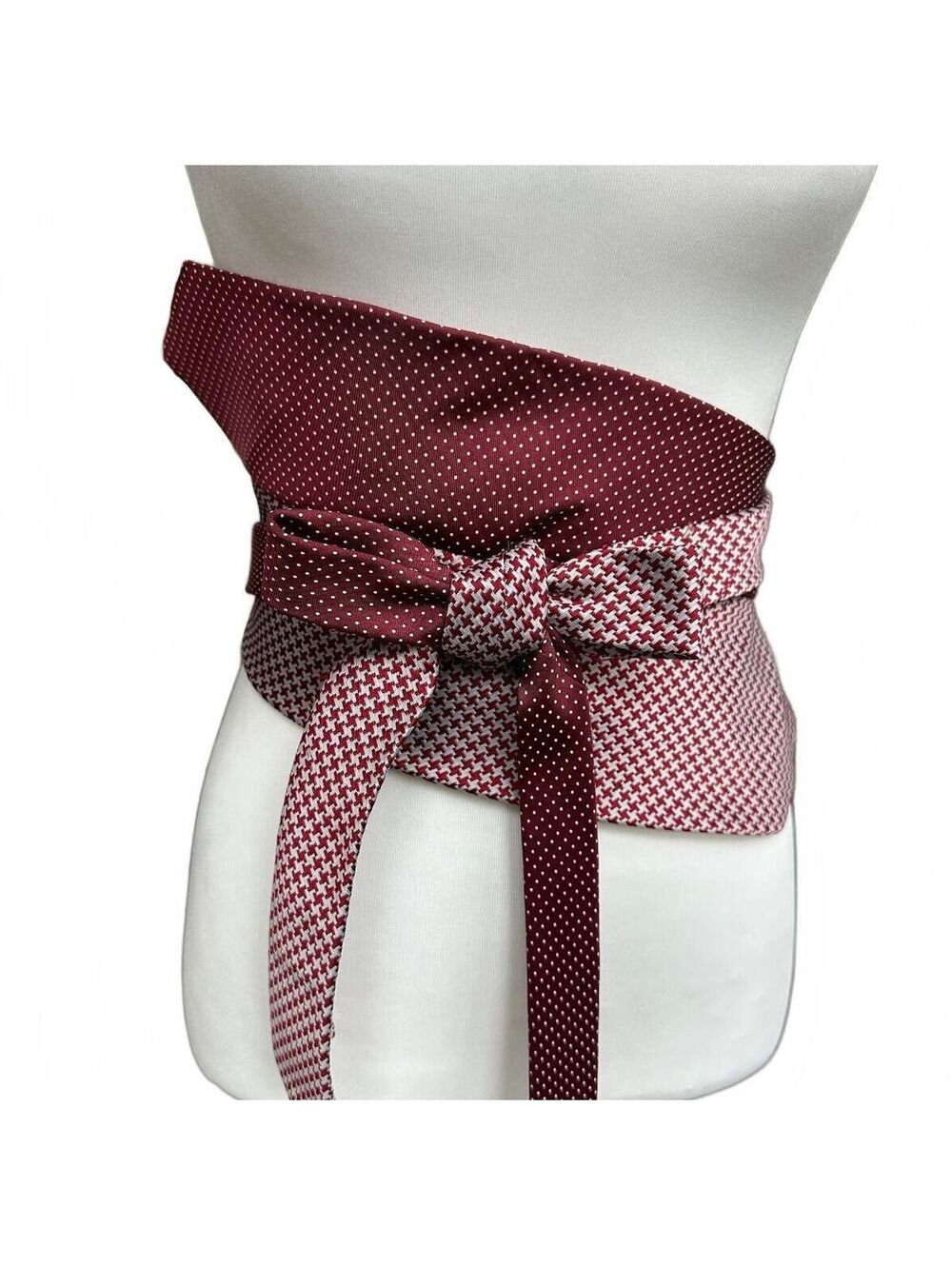 Upcycled Silk Necktie Obi Belt | Corset Style Belt | One-of-a-Kind | OS
